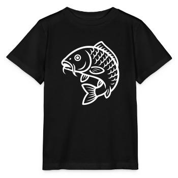 Poisson carpe - T-shirt bio MINI CREATOR Stanley/Stella Enfant - noir - Devant - Mikhail (115cm)