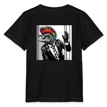 T-shirt Lézard Costume Reptile Stylé Swag - T-shirt bio MINI CREATOR Stanley/Stella Enfant - noir - Devant - Mikhail (115cm)