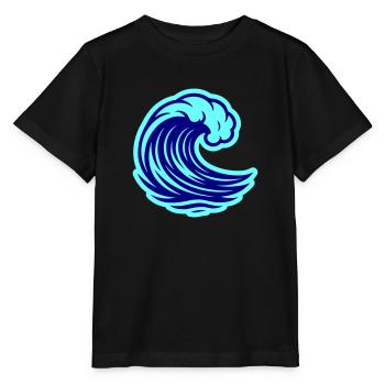 Welle Ozean - Stanley/Stella Kinder T-Shirt MINI CREATOR  - Schwarz - Vorne - Mikhail (115cm)