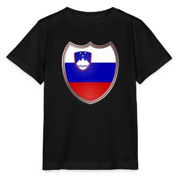 Slovénie (Slovénie _Wappen) - T-shirt bio MINI CREATOR Stanley/Stella Enfant - noir - Devant - Mikhail (115cm)