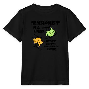 Eulen Pensionist - na und? - Stanley/Stella Kinder T-Shirt MINI CREATOR  - Schwarz - Vorne - Mikhail (115cm)