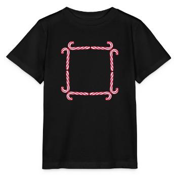 rahmen schild zuckerstange lecker suessigkeit zuck - Stanley/Stella Kinder T-Shirt MINI CREATOR  - Schwarz - Vorne - Mikhail (115cm)