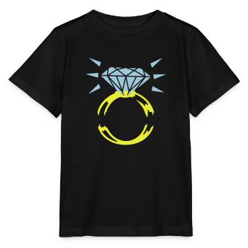 Diamantring / diamond ring (2c) - Stanley/Stella Kinder T-Shirt MINI CREATOR  - Schwarz - Vorne - Mikhail (115cm)
