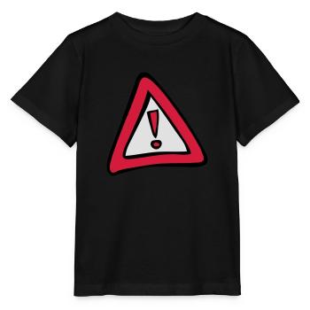 signalisation danger panneau triangle 50 - T-shirt bio MINI CREATOR Stanley/Stella Enfant - noir - Devant - Mikhail (115cm)