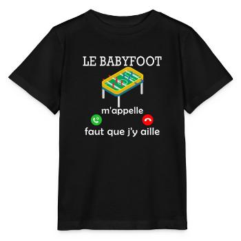 le babyfoot m'appelle / humour baby-foot - T-shirt bio MINI CREATOR Stanley/Stella Enfant - noir - Devant - Mikhail (115cm)