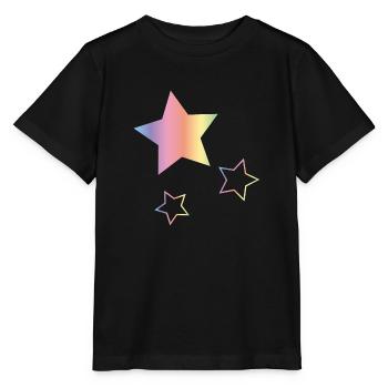 Arc-en-ciel Étoiles - T-shirt bio MINI CREATOR Stanley/Stella Enfant - noir - Devant - Mikhail (115cm)