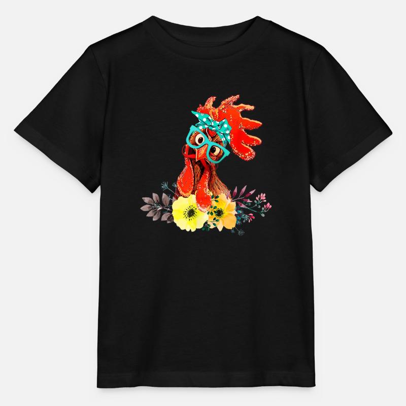 Poulet poules poules poules à lunettes - T-shirt bio MINI CREATOR Stanley/Stella Enfant - noir