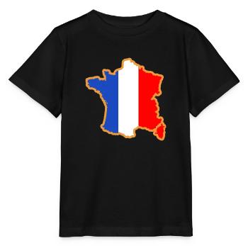 map of France blue flag white red - Stanley/Stella MINI CREATOR Kids’ T-Shirt - black - Front - Mikhail (115cm)