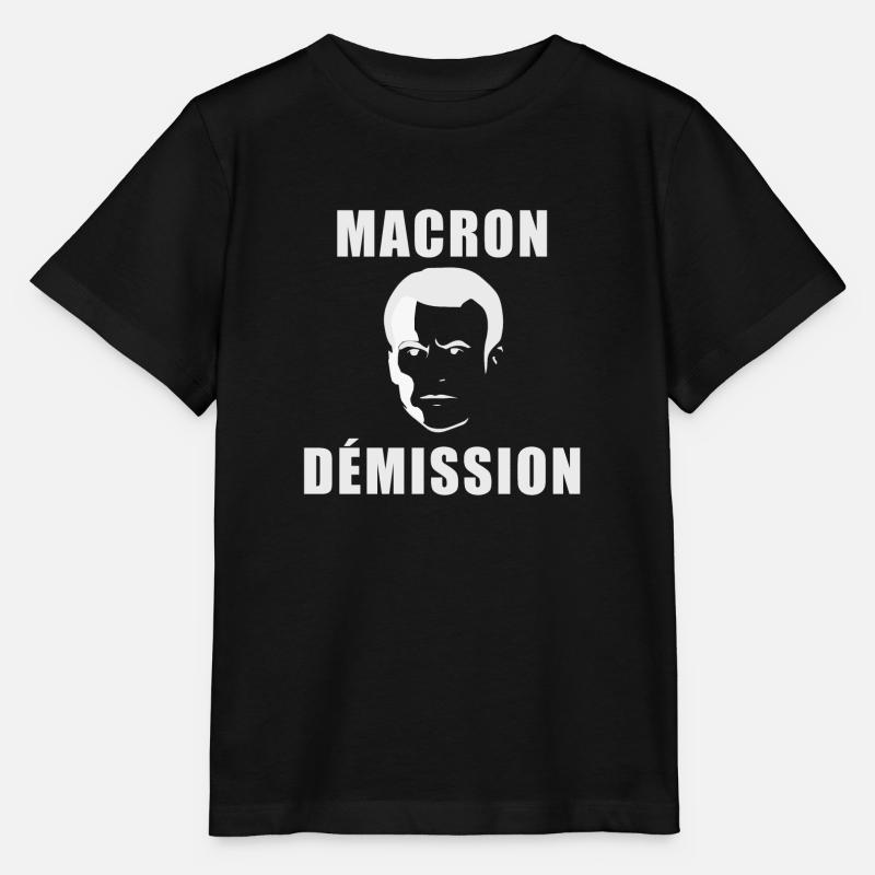 Macron Démission - T-shirt bio MINI CREATOR Stanley/Stella Enfant - noir