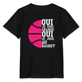 Oui je suis grande ou je joue au basket - T-shirt bio MINI CREATOR Stanley/Stella Enfant - noir - Devant - Mikhail (115cm)