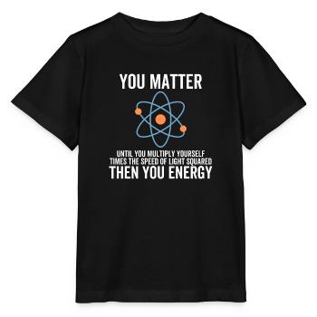 Du bist wichtig, dann du Energie - Stanley/Stella Kinder T-Shirt MINI CREATOR  - Schwarz - Vorne - Mikhail (115cm)
