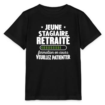 Jeune Stagiaire Retraité Formation En Cours - T-shirt bio MINI CREATOR Stanley/Stella Enfant - noir - Devant - Mikhail (115cm)