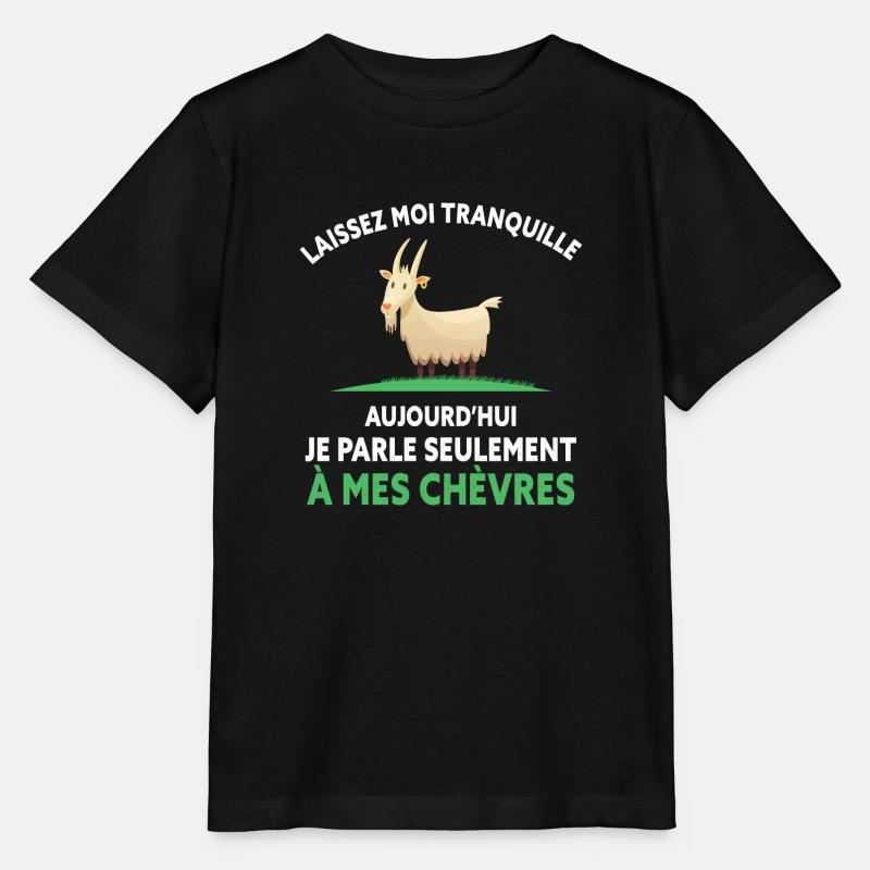 je Parle Seulement a mes chèvres - T-shirt bio MINI CREATOR Stanley/Stella Enfant - noir