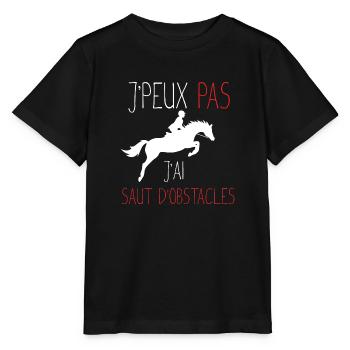 Je peux pas j'ai saut d'obstacles cadeau humour - T-shirt bio MINI CREATOR Stanley/Stella Enfant - noir - Devant - Mikhail (115cm)