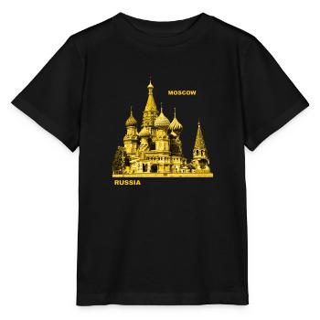 Moscou Moscou Russie Capitale Cathédrale Ville - T-shirt bio MINI CREATOR Stanley/Stella Enfant - noir - Devant - Mikhail (115cm)