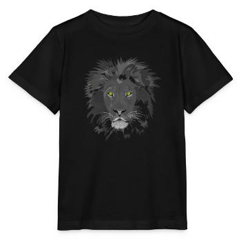 Lion en blanc - T-shirt bio MINI CREATOR Stanley/Stella Enfant - noir - Devant - Mikhail (115cm)