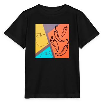 Pomme Pepperoni Chili - T-shirt bio MINI CREATOR Stanley/Stella Enfant - noir - Devant - Mikhail (115cm)