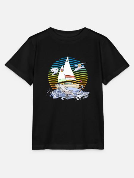 Segelboot - Stanley/Stella Kinder T-Shirt MINI CREATOR - Schwarz