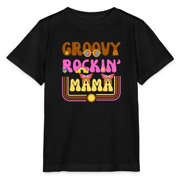 GROOVY ROCKING MAMA 70er - Stanley/Stella Kinder T-Shirt MINI CREATOR  - Schwarz - Vorne - Mikhail (115cm)