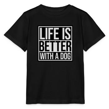 better with a dog - Stanley/Stella MINI CREATOR Kids’ T-Shirt - black - Front - Mikhail (115cm)