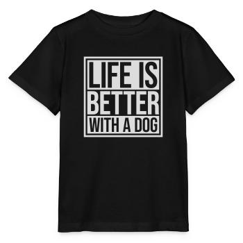 better with a dog - Stanley/Stella MINI CREATOR Kids’ T-Shirt - black - Front - Mikhail (115cm)