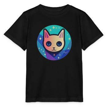 Astro Cat - Stanley/Stella Kinder T-Shirt MINI CREATOR  - Schwarz - Vorne - Mikhail (115cm)