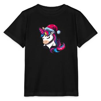 Festliches Einhorn - Stanley/Stella Kinder T-Shirt MINI CREATOR  - Schwarz - Vorne - Mikhail (115cm)