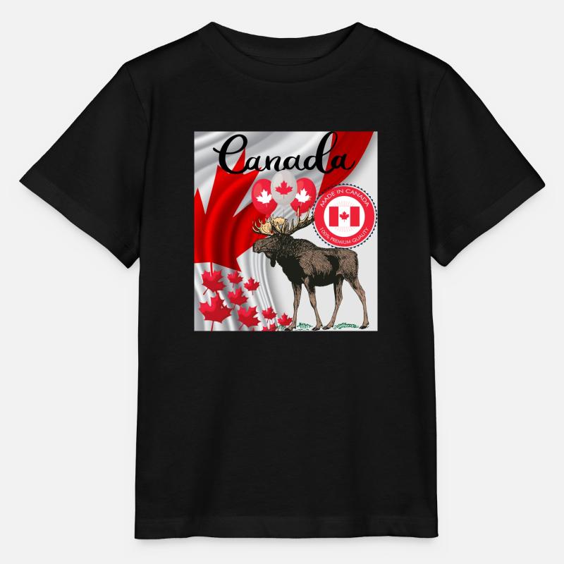 Canada, feuille d’érable. - T-shirt bio MINI CREATOR Stanley/Stella Enfant - noir