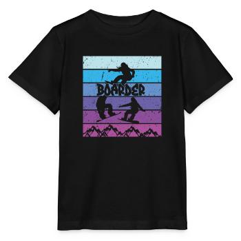 Snowboard Snowboarding Shirt - Boarder Vintage - Stanley/Stella Kinder T-Shirt MINI CREATOR  - Schwarz - Vorne - Mikhail (115cm)