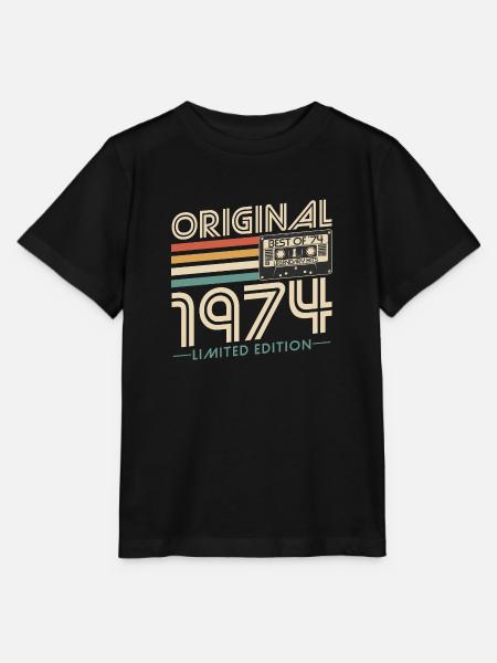 Original 1974 Jahrgang Vintage Geburtstag Retro - Stanley/Stella Kinder T-Shirt MINI CREATOR - Schwarz