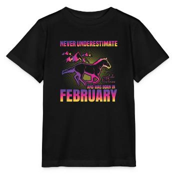 This girl loves horses | February - Stanley/Stella MINI CREATOR Kids’ T-Shirt - black - Front - Mikhail (115cm)