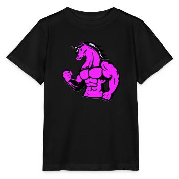 Licorne forte - T-shirt bio MINI CREATOR Stanley/Stella Enfant - noir - Devant - Mikhail (115cm)