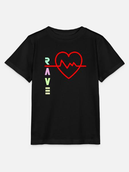 Rave mit Herzschlag-Logo - Stanley/Stella Kinder T-Shirt MINI CREATOR - Schwarz