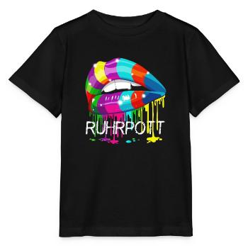 Ruhrpott Rainbow Lips - Stanley/Stella Kinder T-Shirt MINI CREATOR  - Schwarz - Vorne - Mikhail (115cm)