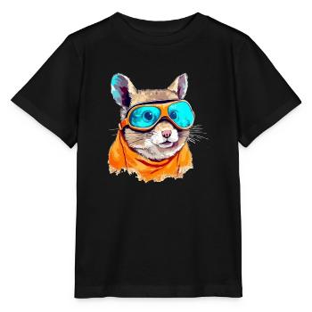 Tik the spectacled squirrel - Stanley/Stella MINI CREATOR Kids’ T-Shirt - black - Front - Mikhail (115cm)