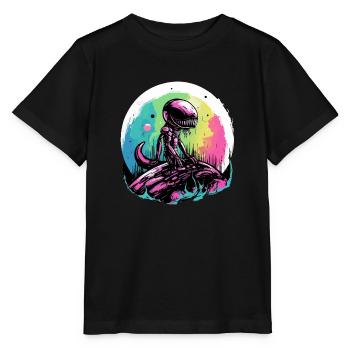 Ali the Alien - Stanley/Stella MINI CREATOR Kids’ T-Shirt - black - Front - Mikhail (115cm)