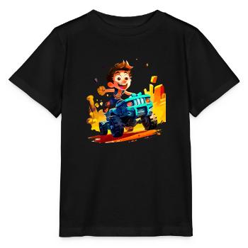 Garçon de rallye de terre - T-shirt bio MINI CREATOR Stanley/Stella Enfant - noir - Devant - Mikhail (115cm)