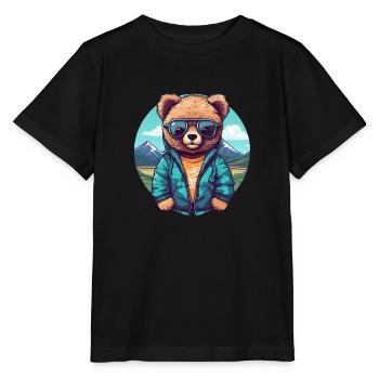 Cooler Bär - Stanley/Stella Kinder T-Shirt MINI CREATOR  - Schwarz - Vorne - Mikhail (115cm)