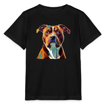 Chien American Staffordshire Terrier - T-shirt bio MINI CREATOR Stanley/Stella Enfant - noir - Devant - Mikhail (115cm)