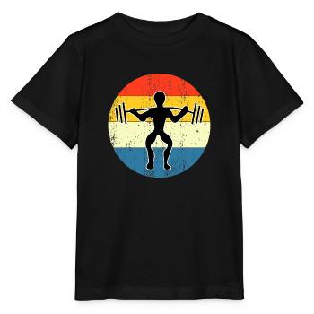 Retro Vintage workout Sunset Design - Stanley/Stella Kinder T-Shirt MINI CREATOR  - Schwarz - Vorne - Mikhail (115cm)