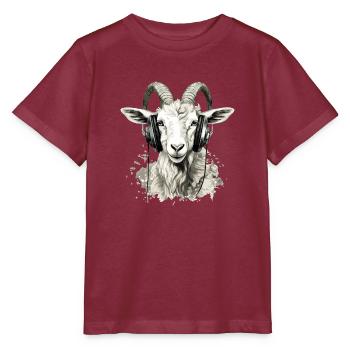 Kitty de audiofiele geit - Stanley/Stella Kinder-T-shirt MINI CREATOR  - bourgognerood - Voor - Kain (125cm)