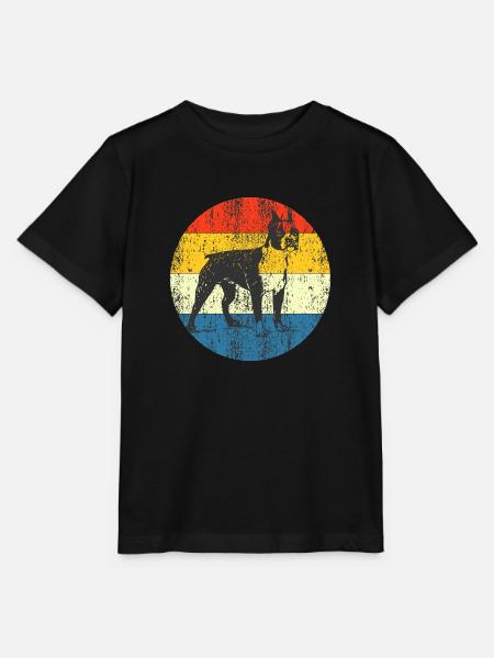 Vintage Dog rétro sunse - T-shirt bio MINI CREATOR Stanley/Stella Enfant - noir