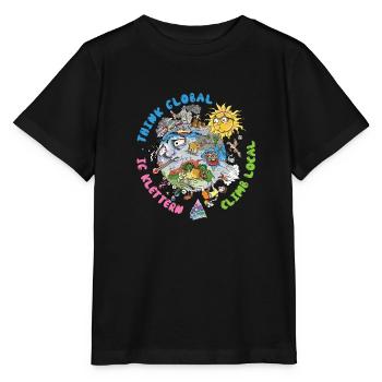 Pensez à l’escalade globale Fond lumineux local - T-shirt bio MINI CREATOR Stanley/Stella Enfant - noir - Devant - Mikhail (115cm)