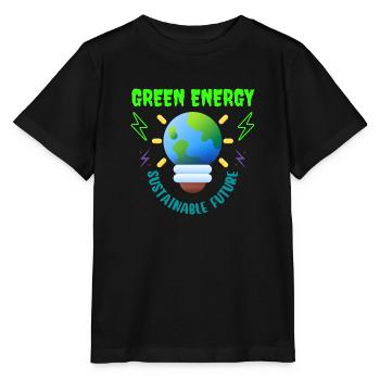 Grüne Energie, nachhaltige Zukunft - Stanley/Stella Kinder T-Shirt MINI CREATOR  - Schwarz - Vorne - Mikhail (115cm)