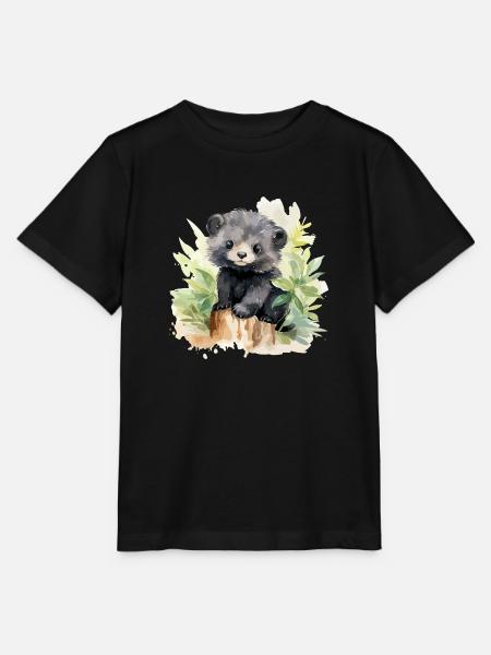 Ours brun - T-shirt bio MINI CREATOR Stanley/Stella Enfant - noir