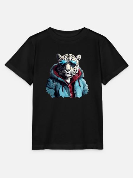 Streetstyle Schneeleopard | Leoparden-Liebhaber - Stanley/Stella Kinder T-Shirt MINI CREATOR - Schwarz