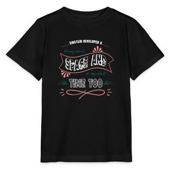 colors fun weightless present astronomy lovers - Stanley/Stella MINI CREATOR Kids’ T-Shirt - black - Front - Mikhail (115cm)