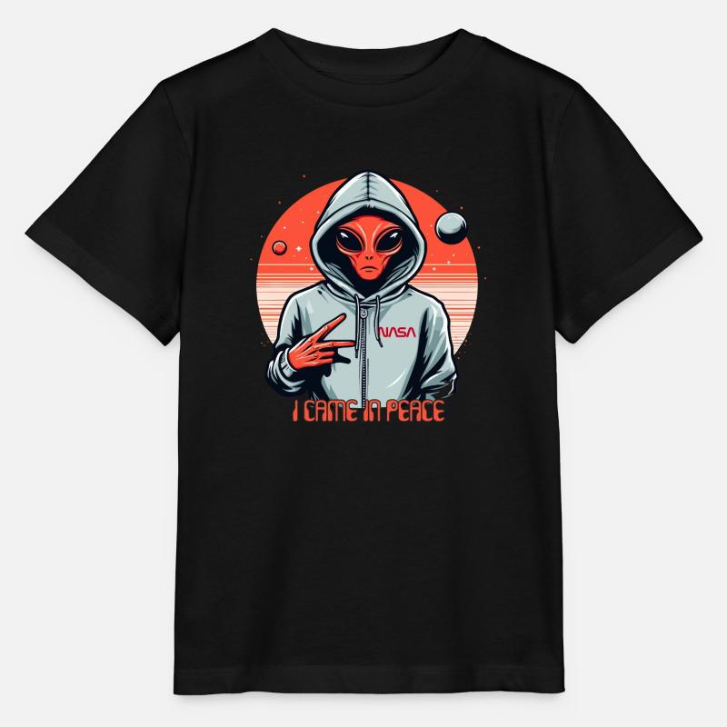 ALIEN EST VENU EN PAIX - T-shirt bio MINI CREATOR Stanley/Stella Enfant - noir