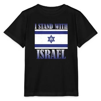 I Stand With Israel - für Freunde Israels - Stanley/Stella Kinder T-Shirt MINI CREATOR  - Schwarz - Vorne - Mikhail (115cm)
