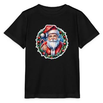 Weihnachtsmann - Traditionell und Aquarell - Stanley/Stella Kinder T-Shirt MINI CREATOR  - Schwarz - Vorne - Mikhail (115cm)